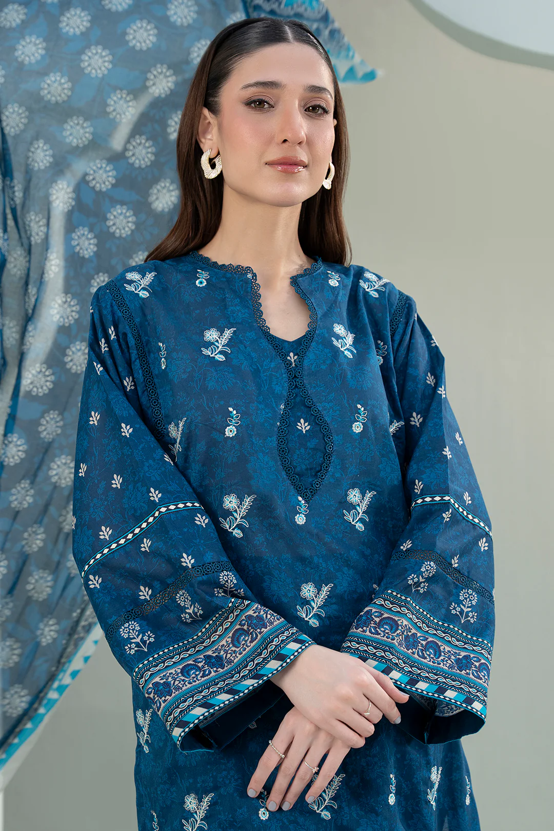Embroidered Shirt Shalwar Dupatta - 0340 - Image 2