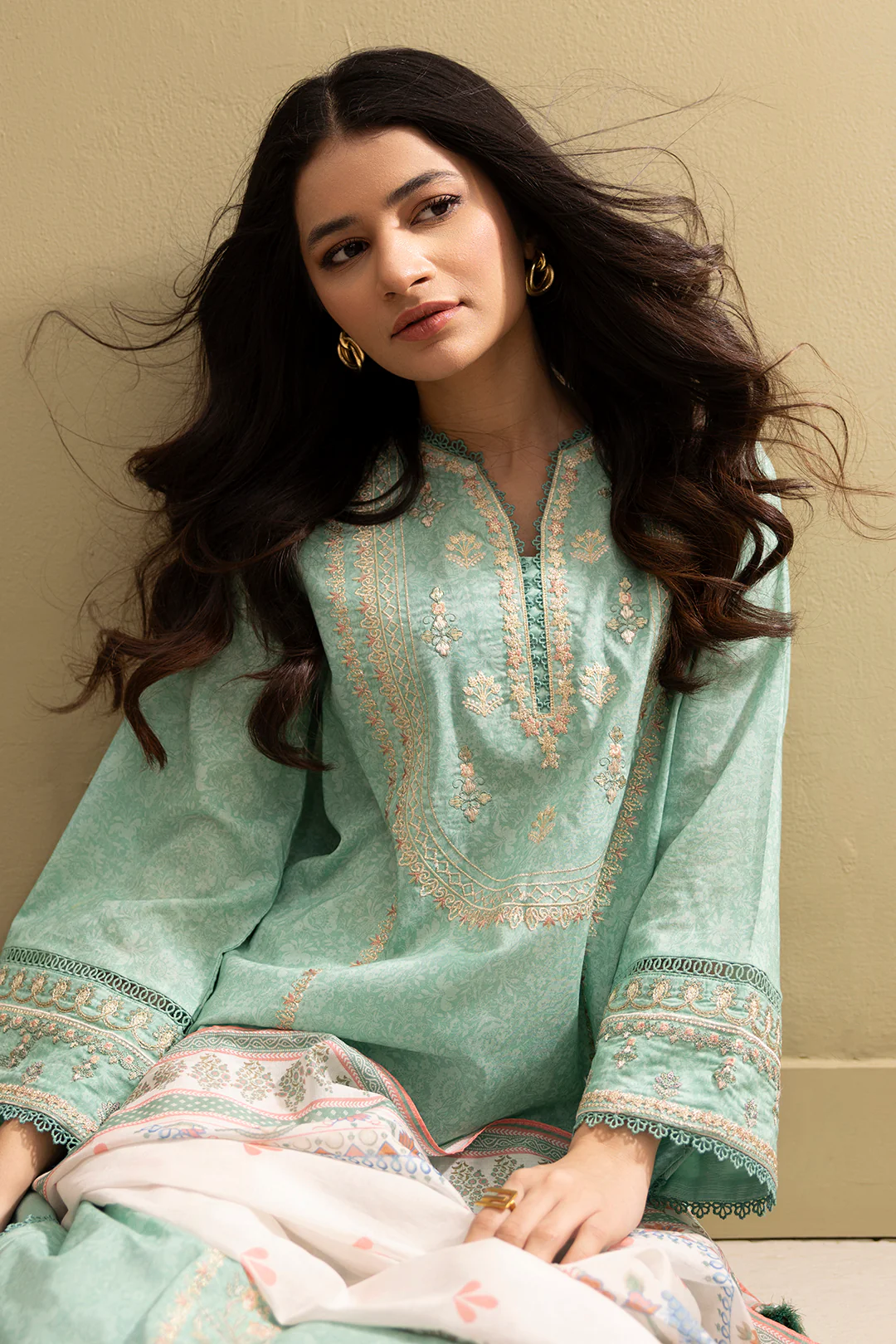 Embroidered Shirt Shalwar Dupatta - 0341 - Image 10