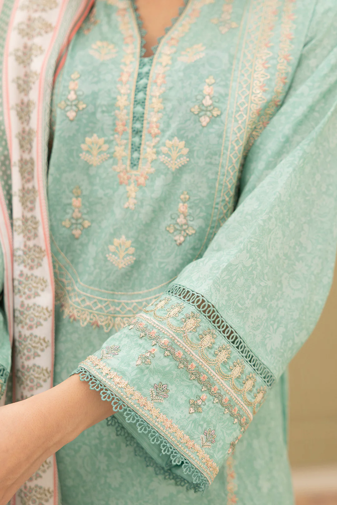 Embroidered Shirt Shalwar Dupatta - 0341 - Image 14