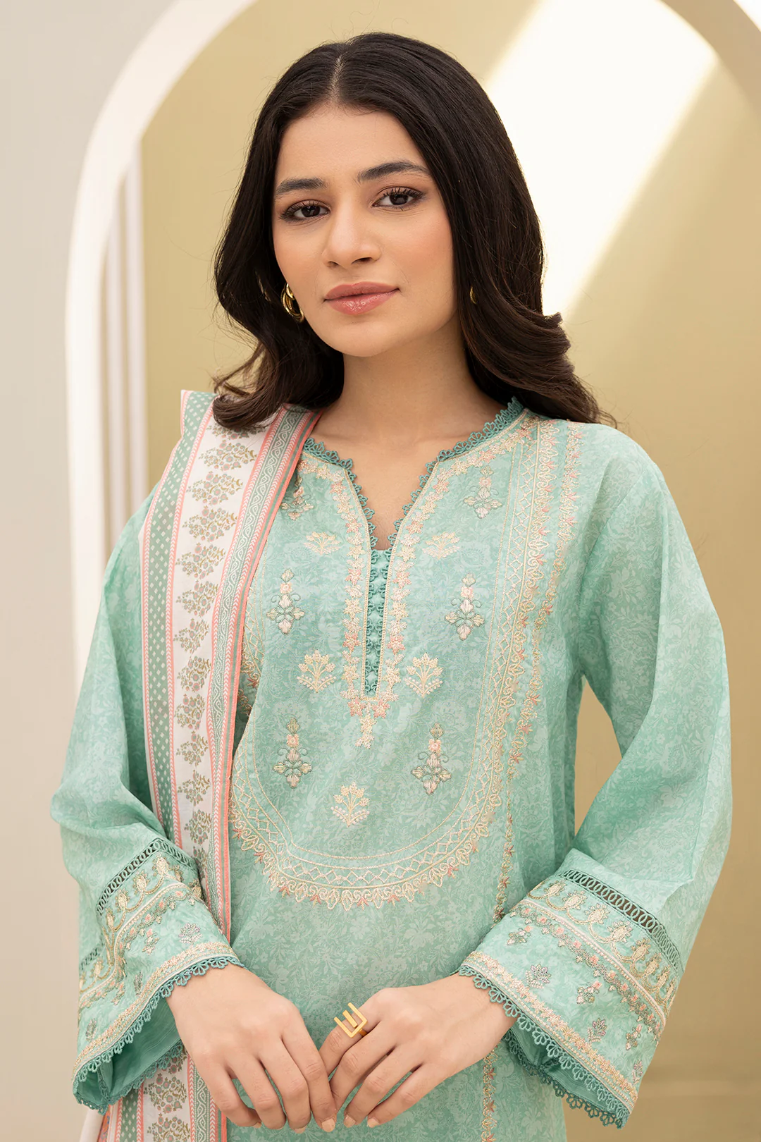 Embroidered Shirt Shalwar Dupatta - 0341 - Image 2