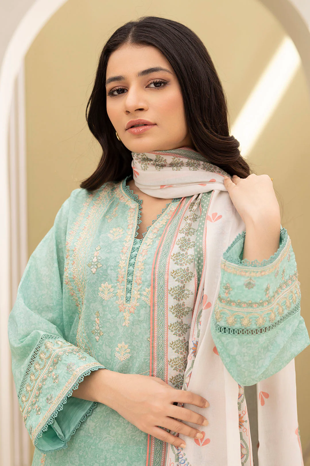 Embroidered Shirt Shalwar Dupatta - 0341 - Image 5