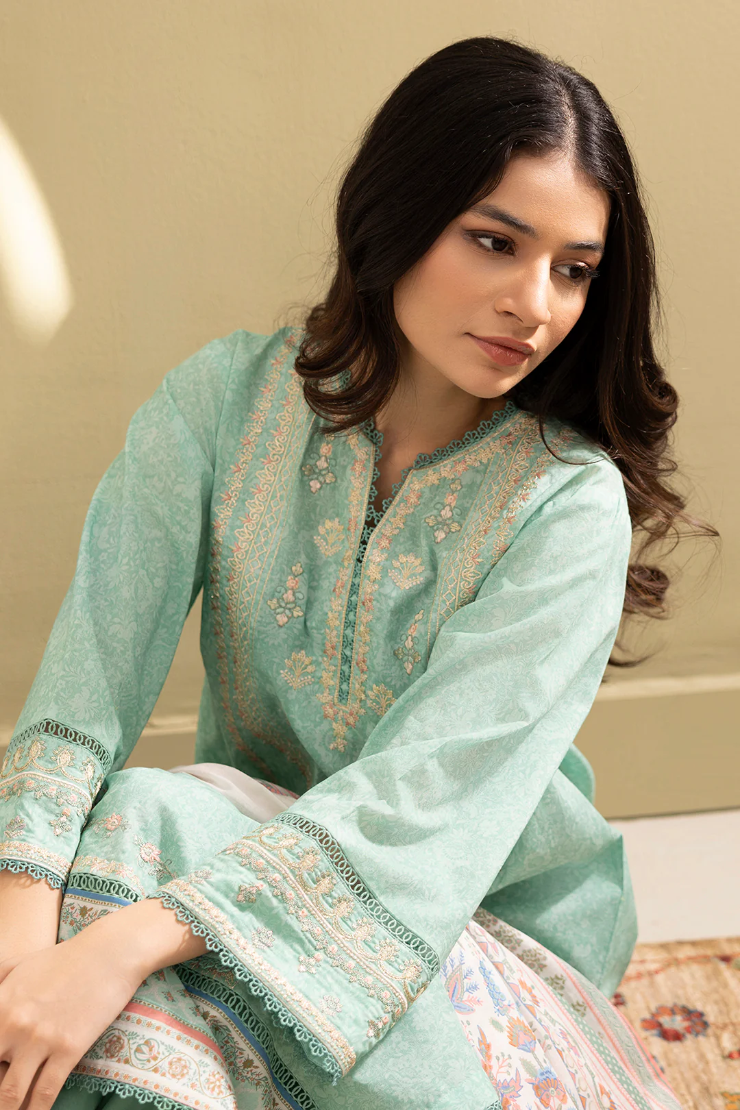 Embroidered Shirt Shalwar Dupatta - 0341 - Image 8