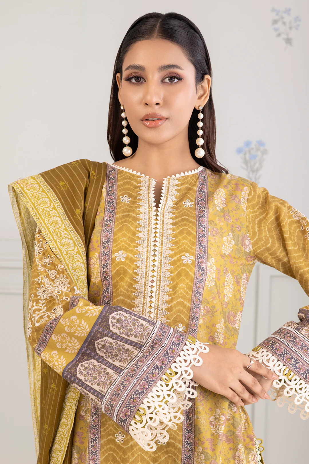 Embroidered Shirt Shalwar Dupatta - 0342 - Image 2
