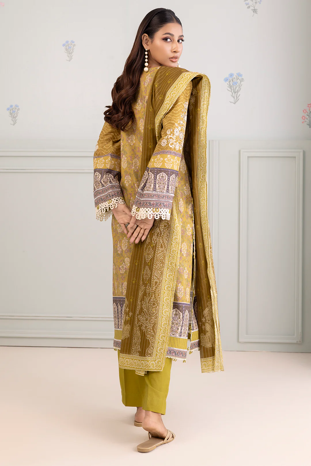 Embroidered Shirt Shalwar Dupatta - 0342 - Image 7