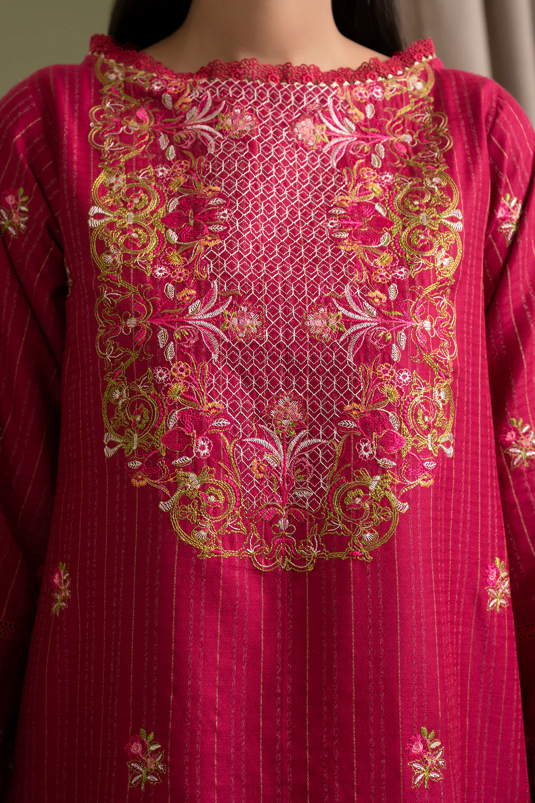 Embroidered Shirt Shalwar Dupatta - 0346 - Image 5