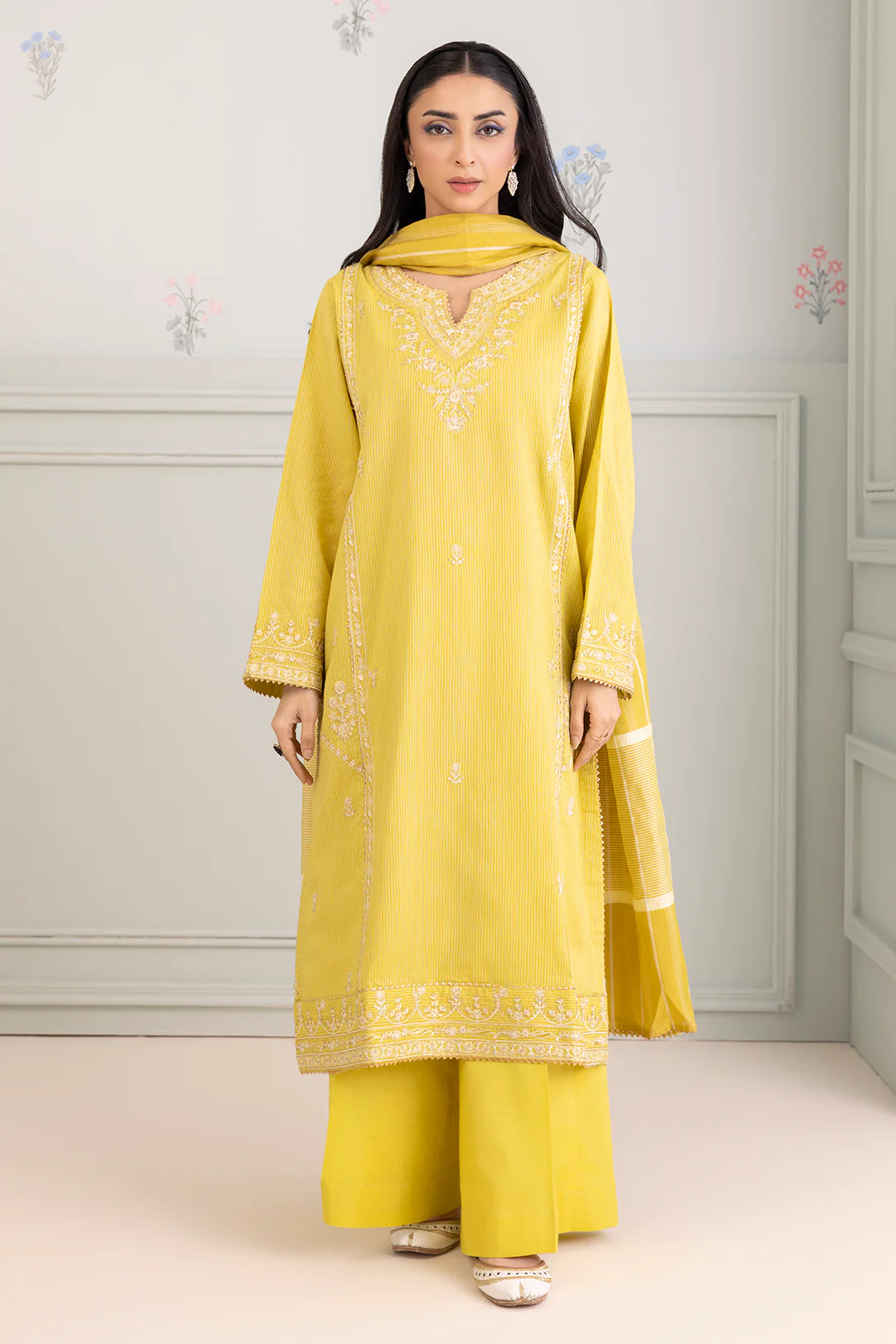 Embroidered Shirt Shalwar Dupatta - 0349