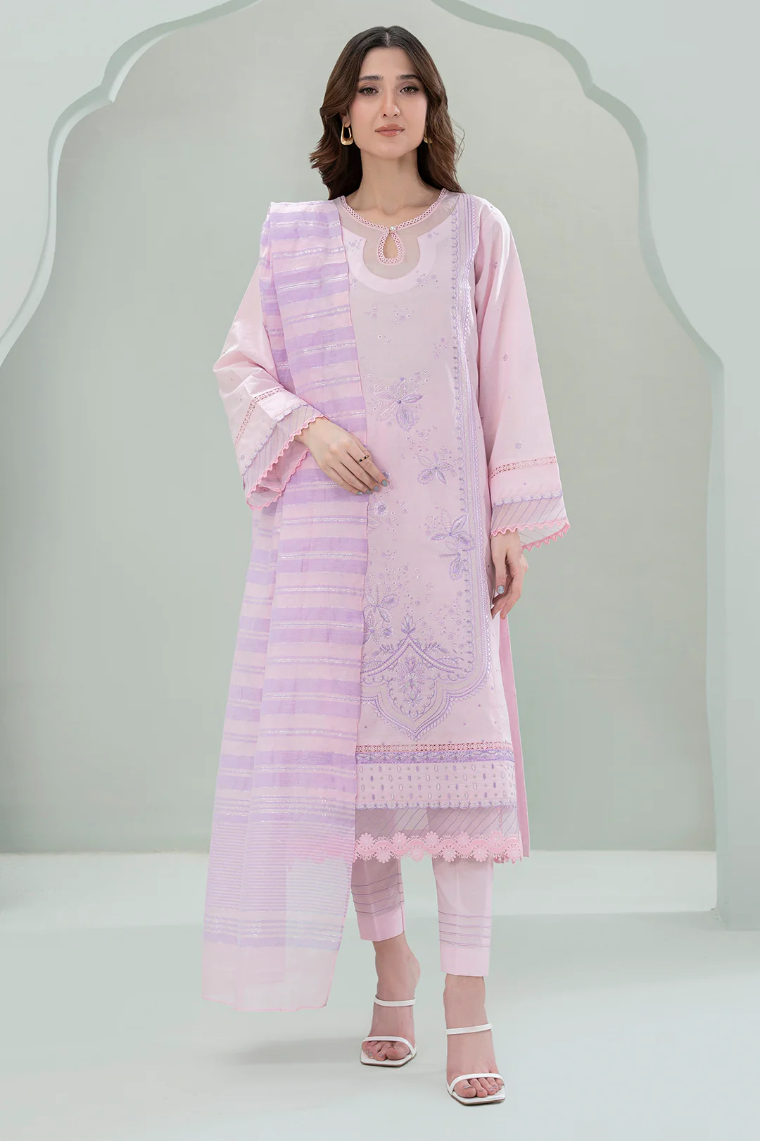 Embroidered Shirt Shalwar Dupatta - 0350