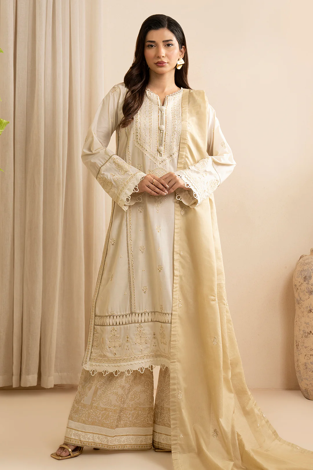 Embroidered Shirt Shalwar Dupatta - 0351 - Image 2