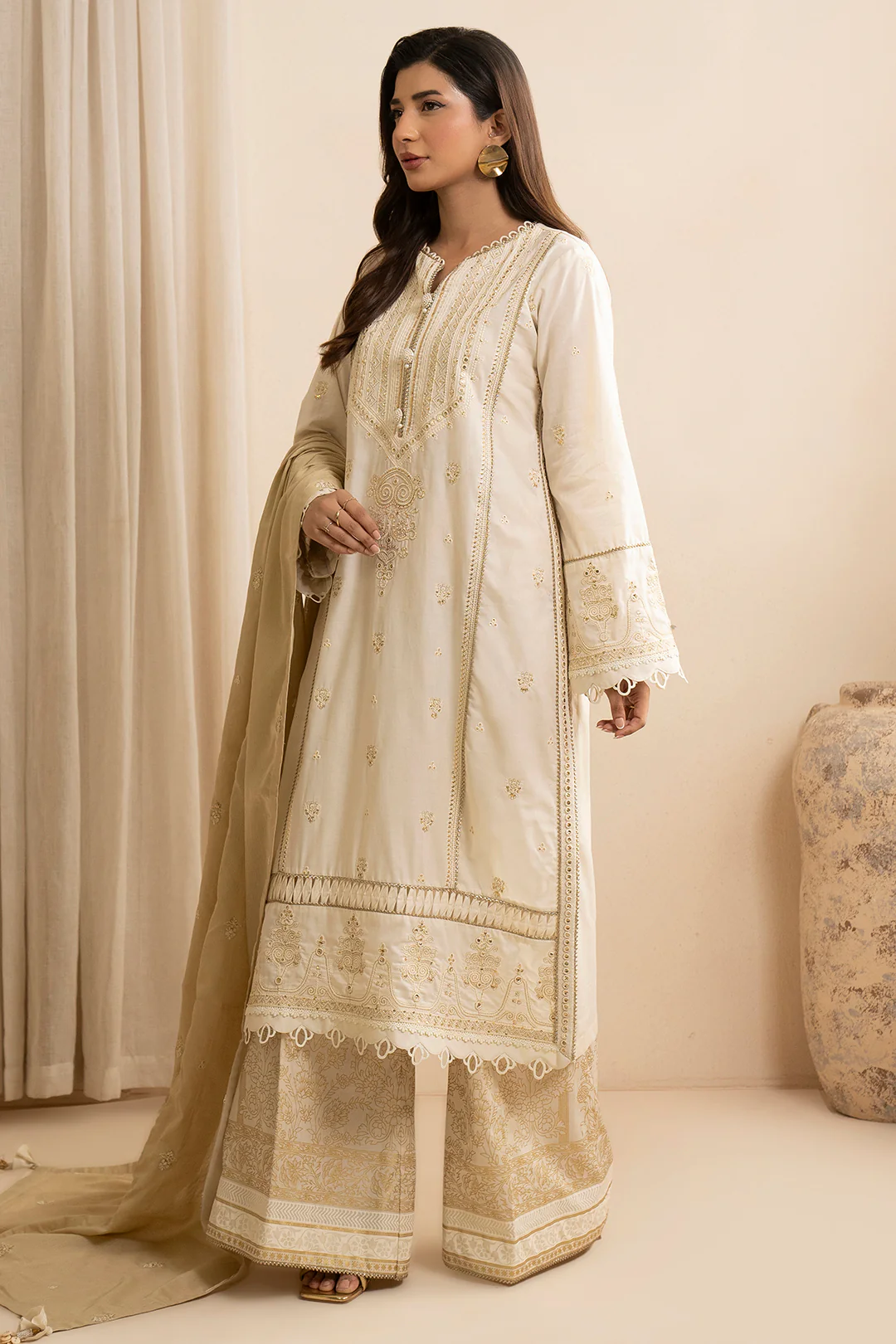 Embroidered Shirt Shalwar Dupatta - 0351 - Image 4