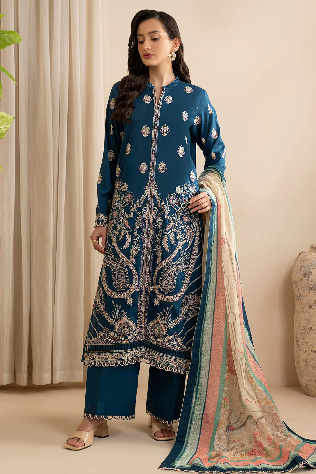 Embroidered Shirt Shalwar Dupatta - 0353 - Image 2