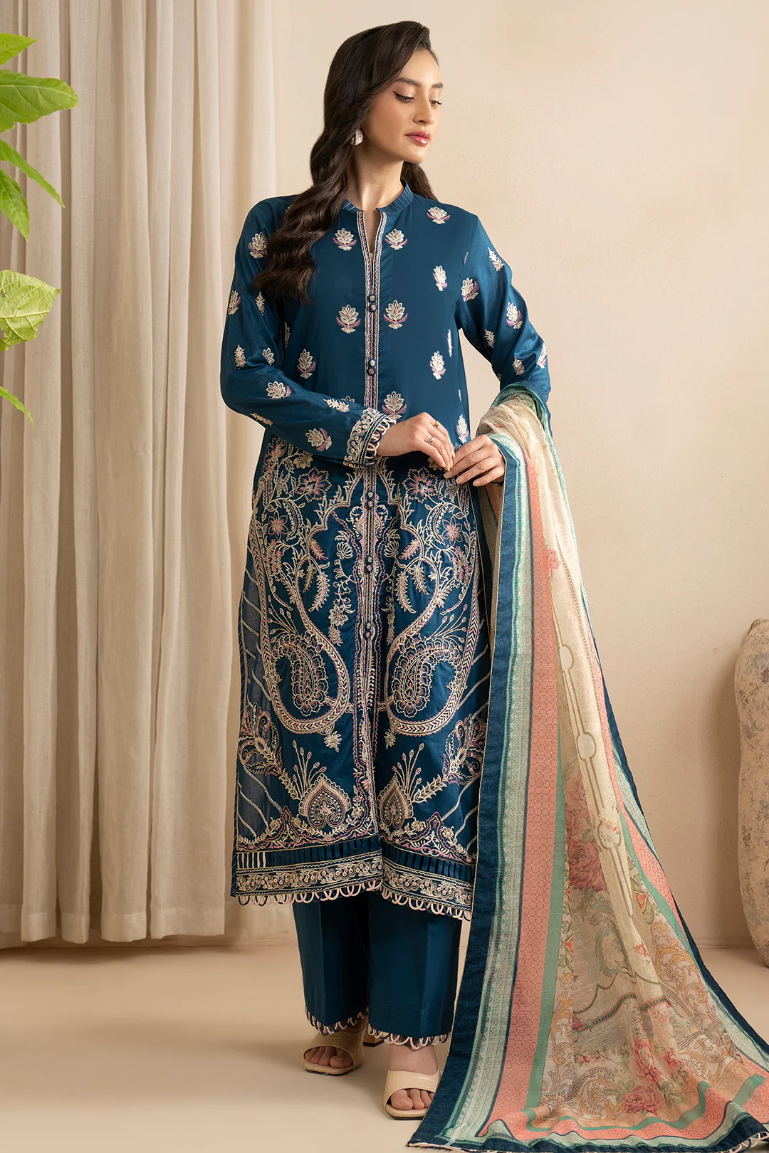 Embroidered Shirt Shalwar Dupatta - 0353 - Image 4