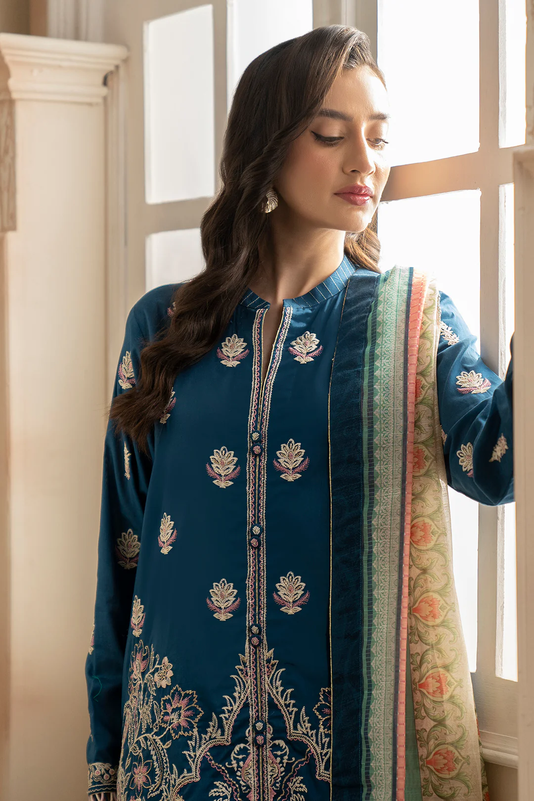 Embroidered Shirt Shalwar Dupatta - 0353 - Image 6