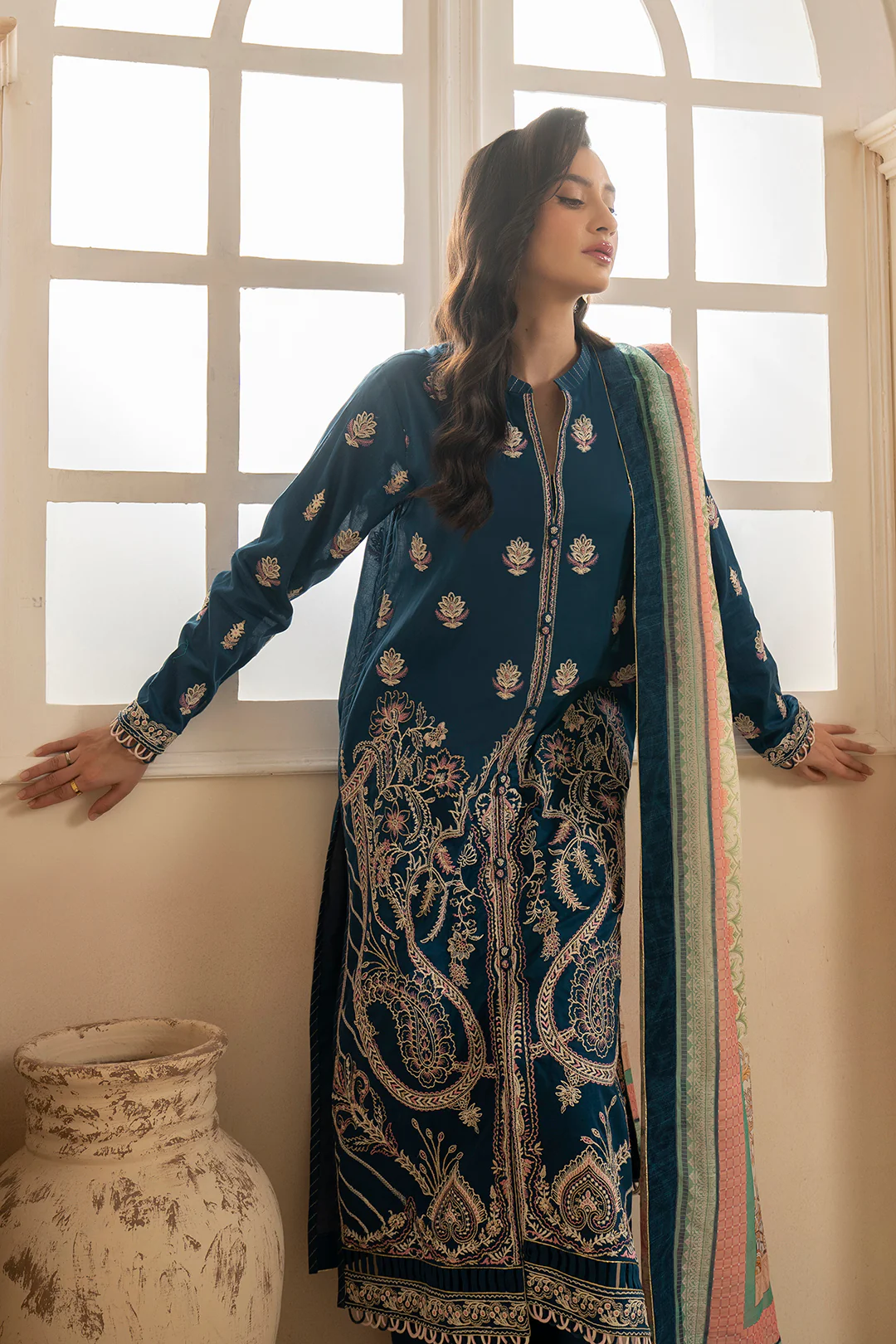 Embroidered Shirt Shalwar Dupatta - 0353 - Image 9