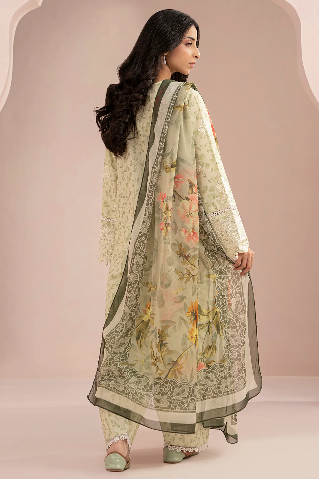 Embroidered Shirt Shalwar Dupatta - 0354 - Image 4