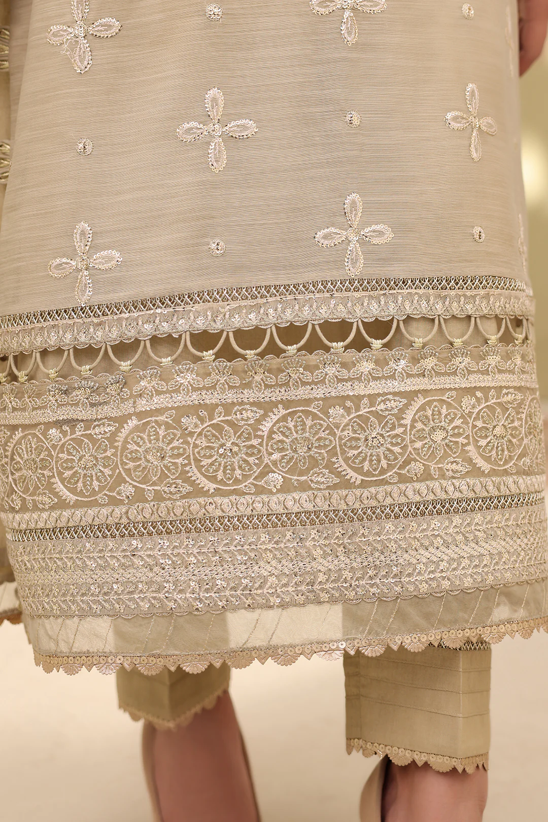Embroidered Shirt Shalwar Dupatta - 0355 - Image 4