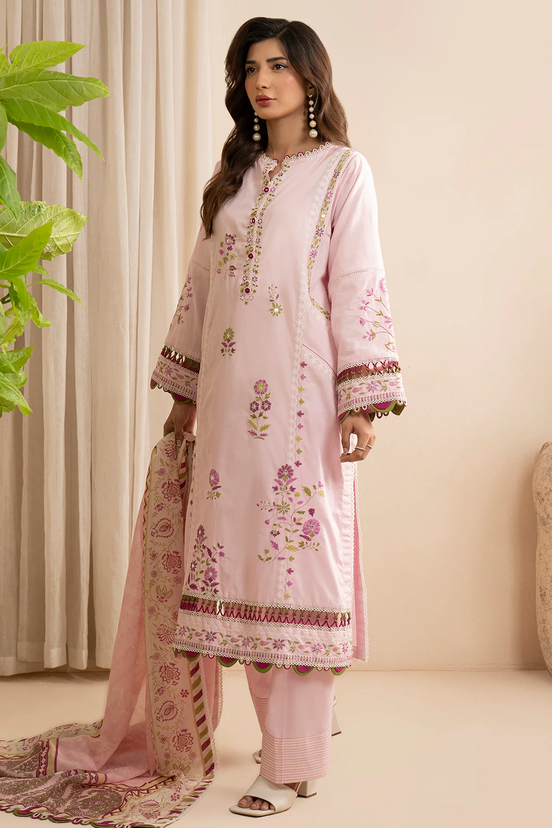 Embroidered Shirt Shalwar Dupatta - 0357 - Image 3