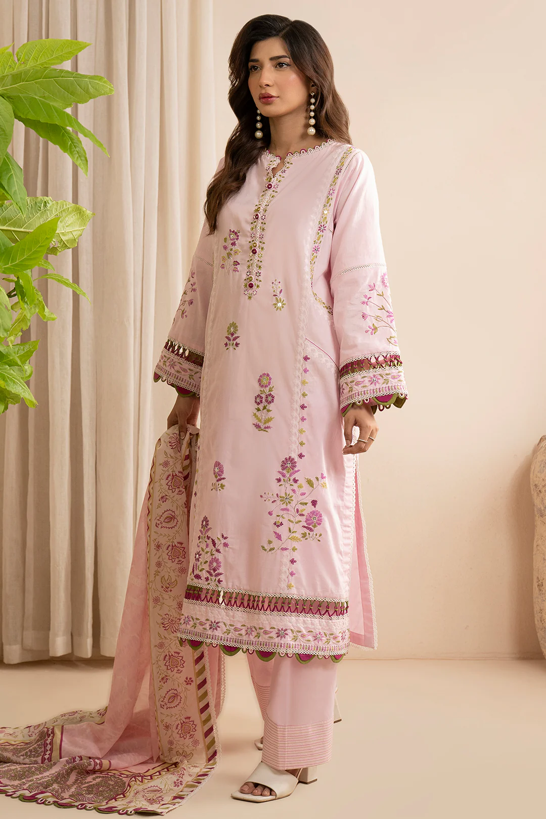 Embroidered Shirt Shalwar Dupatta - 0357 - Image 4