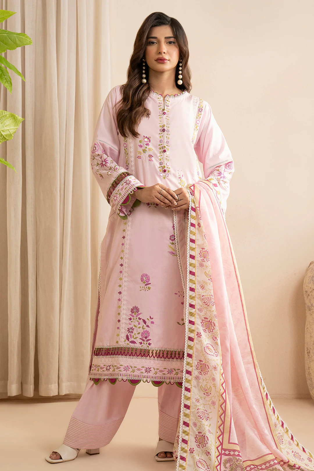 Embroidered Shirt Shalwar Dupatta - 0357 - Image 7