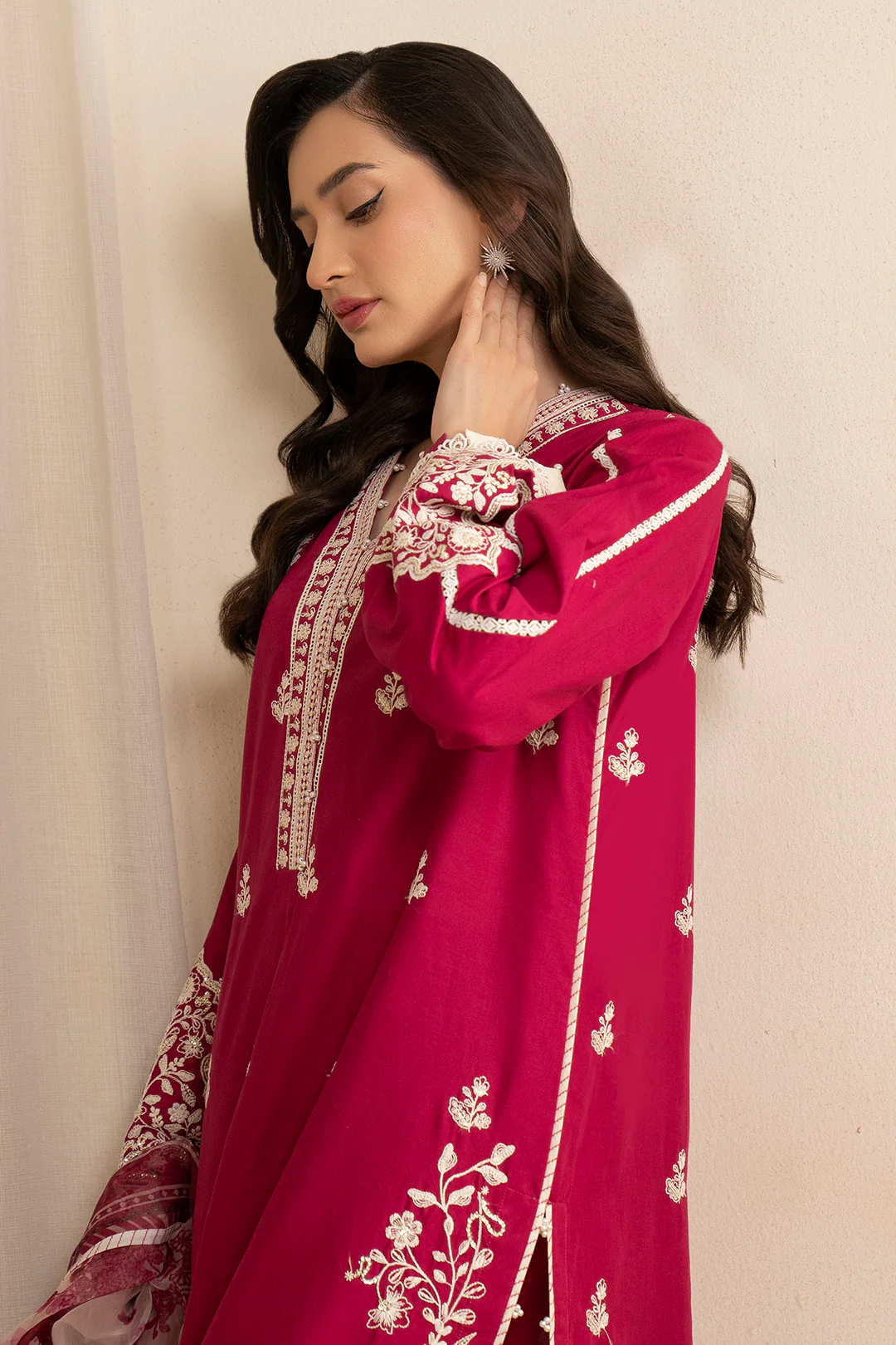 Embroidered Shirt Shalwar Dupatta - 0359 - Image 6