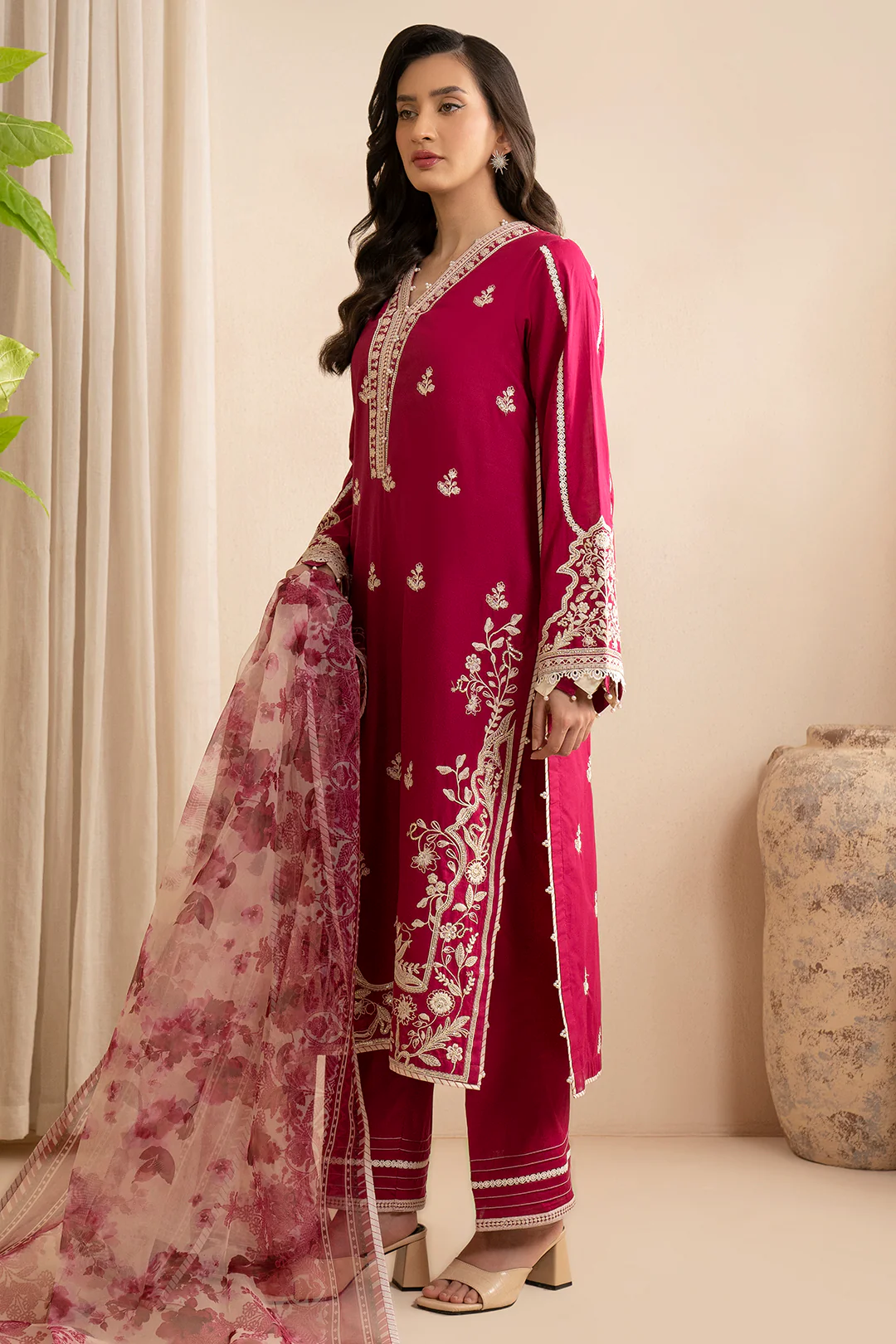 Embroidered Shirt Shalwar Dupatta - 0359 - Image 8