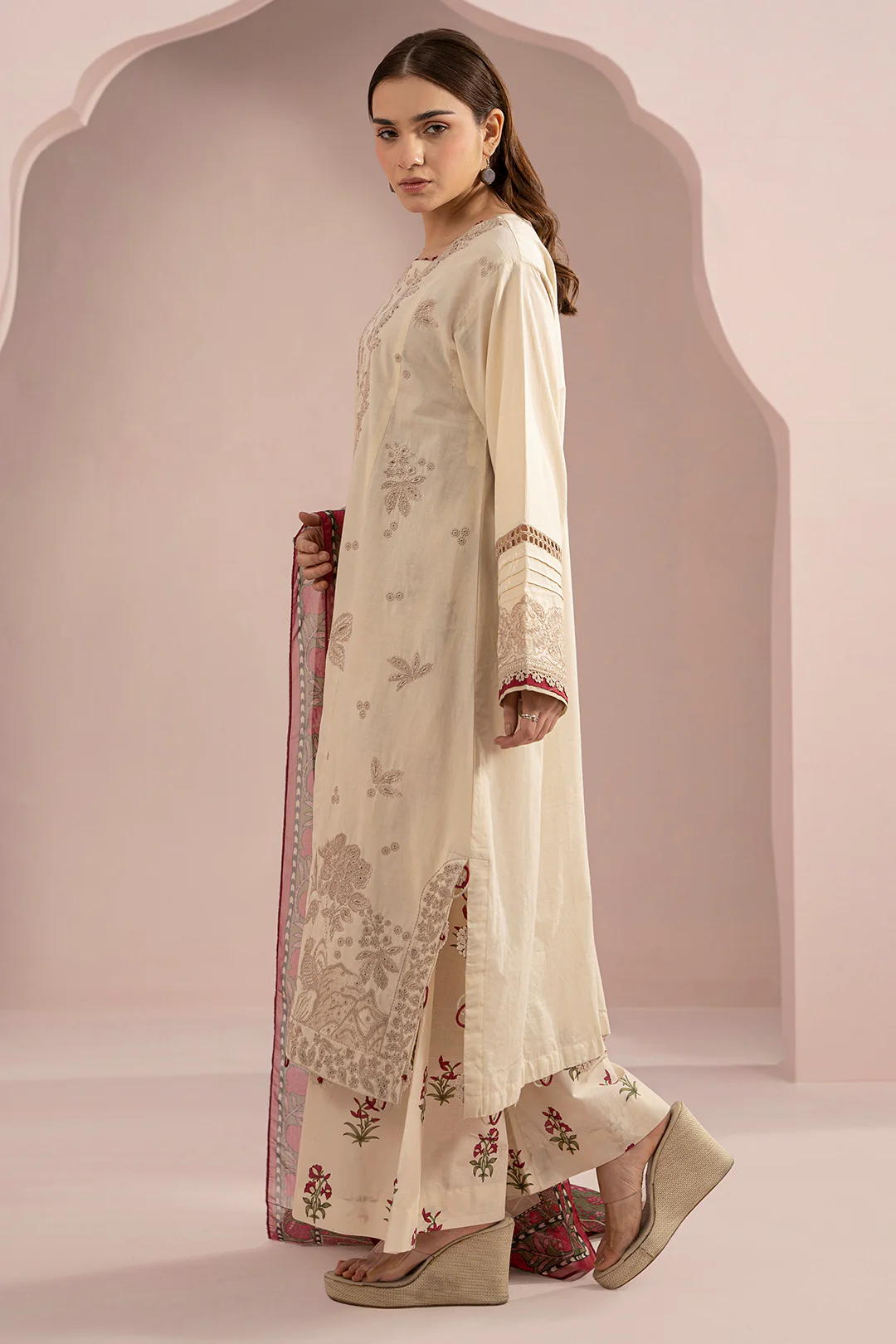 Embroidered Shirt Shalwar Dupatta - 0360 - Image 6