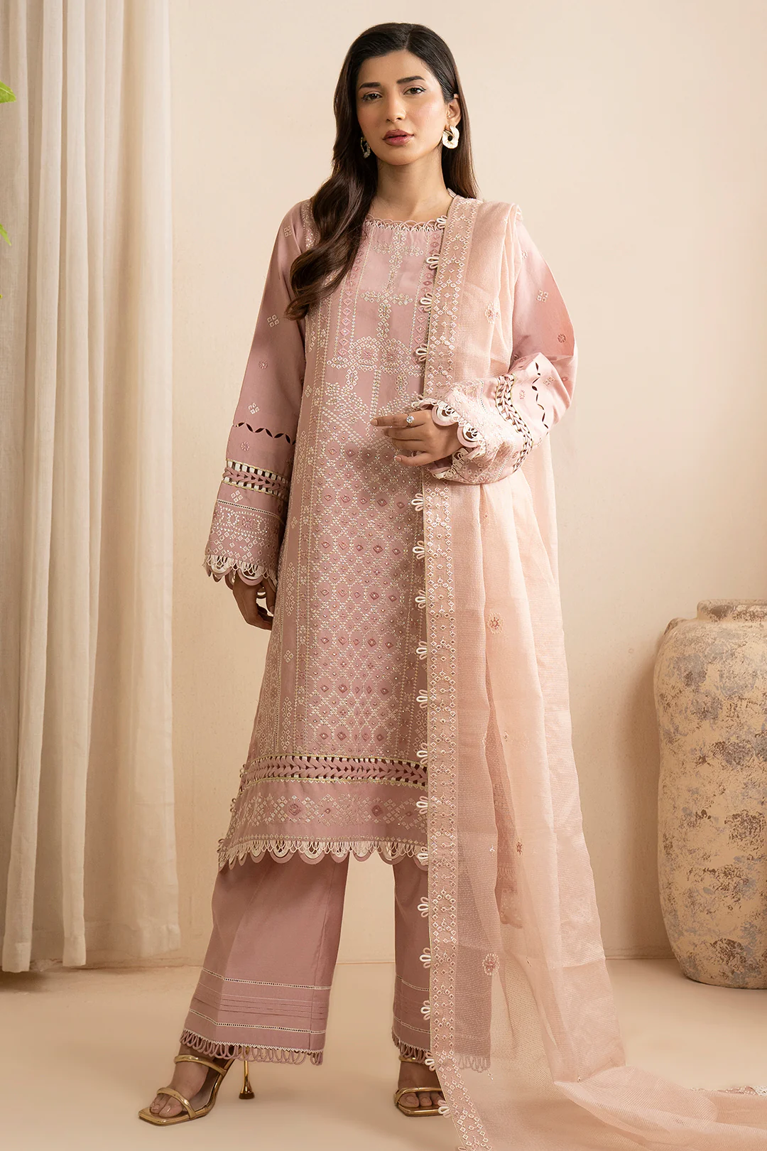 Embroidered Shirt Shalwar Dupatta - 0361 - Image 10