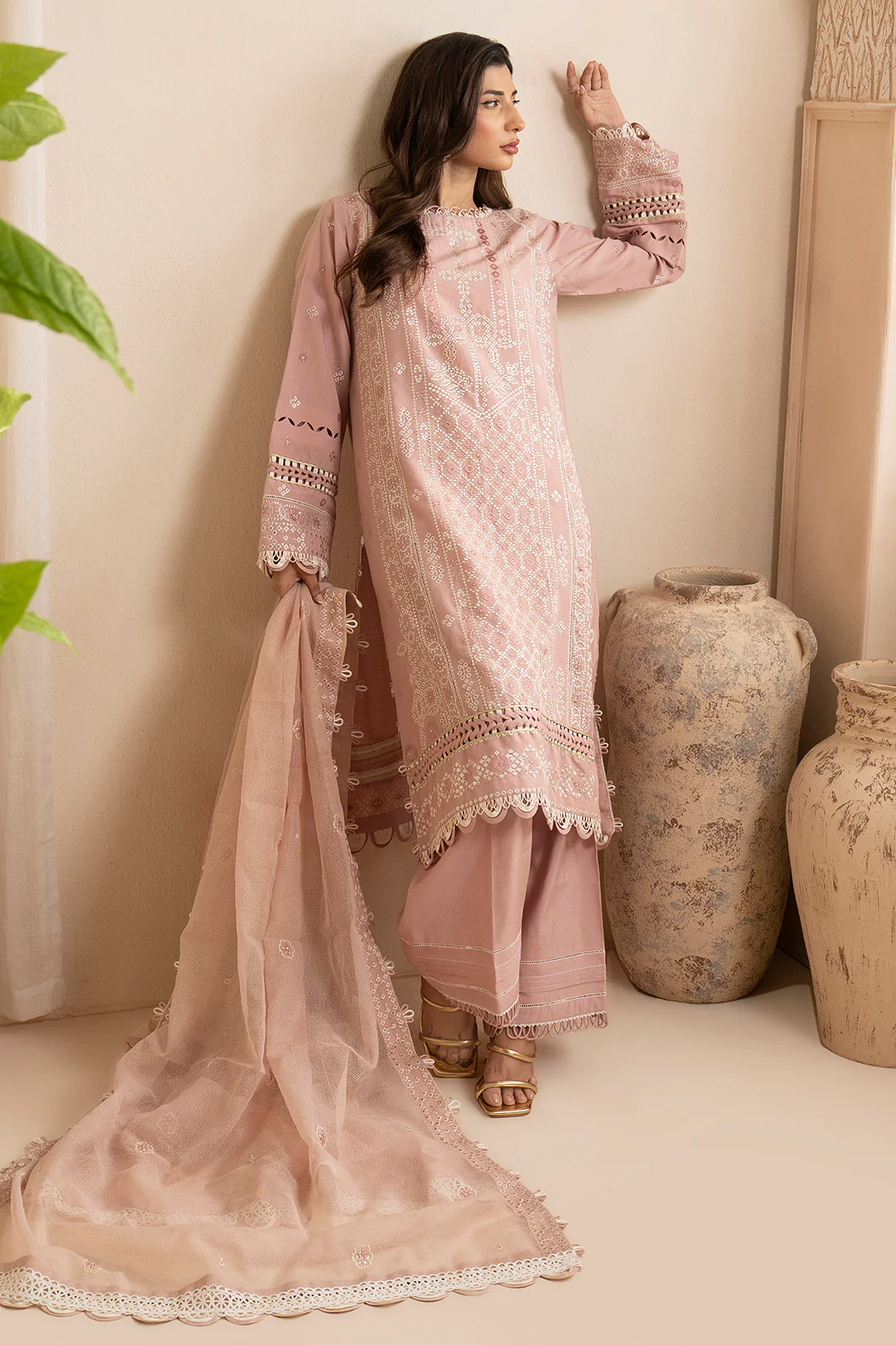 Embroidered Shirt Shalwar Dupatta - 0361 - Image 14