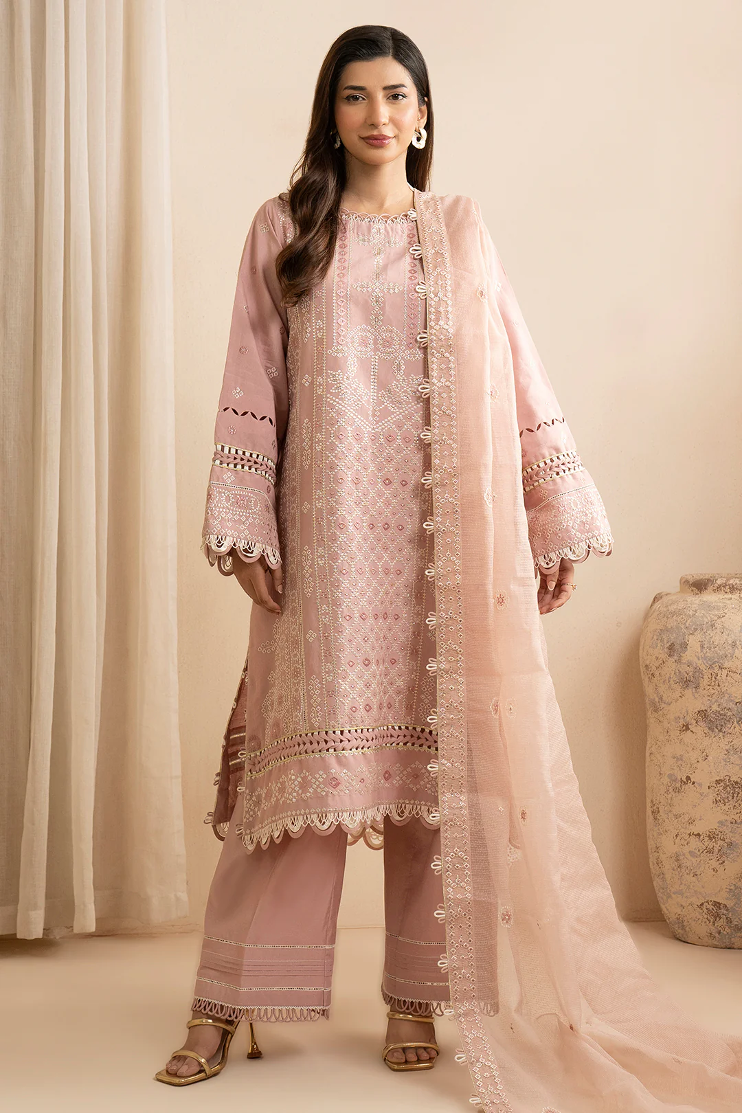 Embroidered Shirt Shalwar Dupatta - 0361 - Image 2