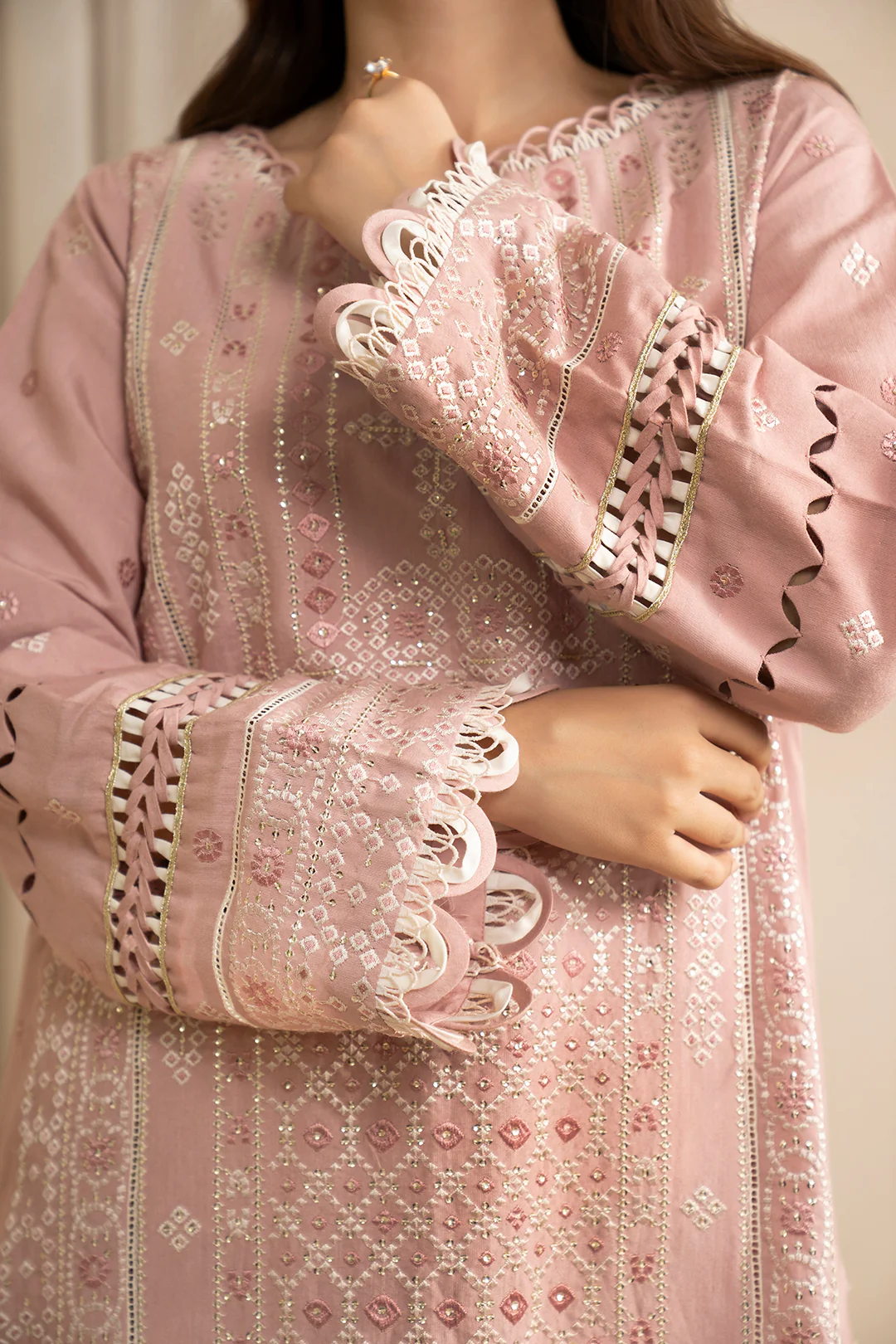 Embroidered Shirt Shalwar Dupatta - 0361 - Image 9