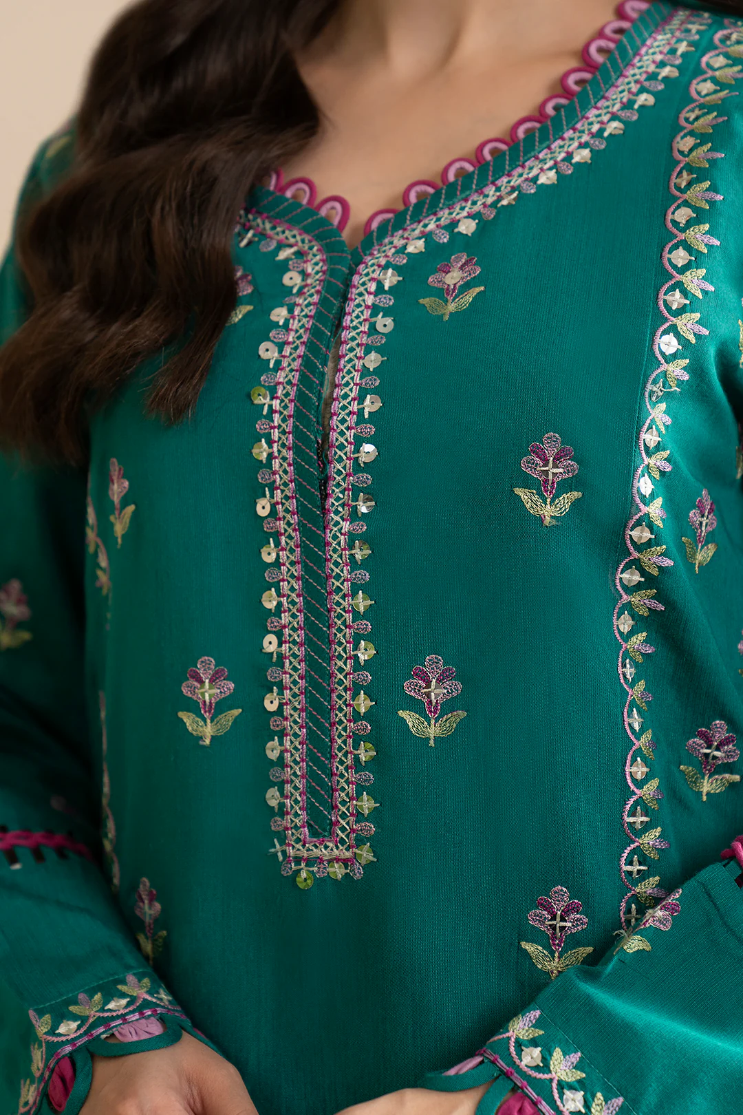 Embroidered Shirt Shalwar Dupatta - 0363 - Image 4