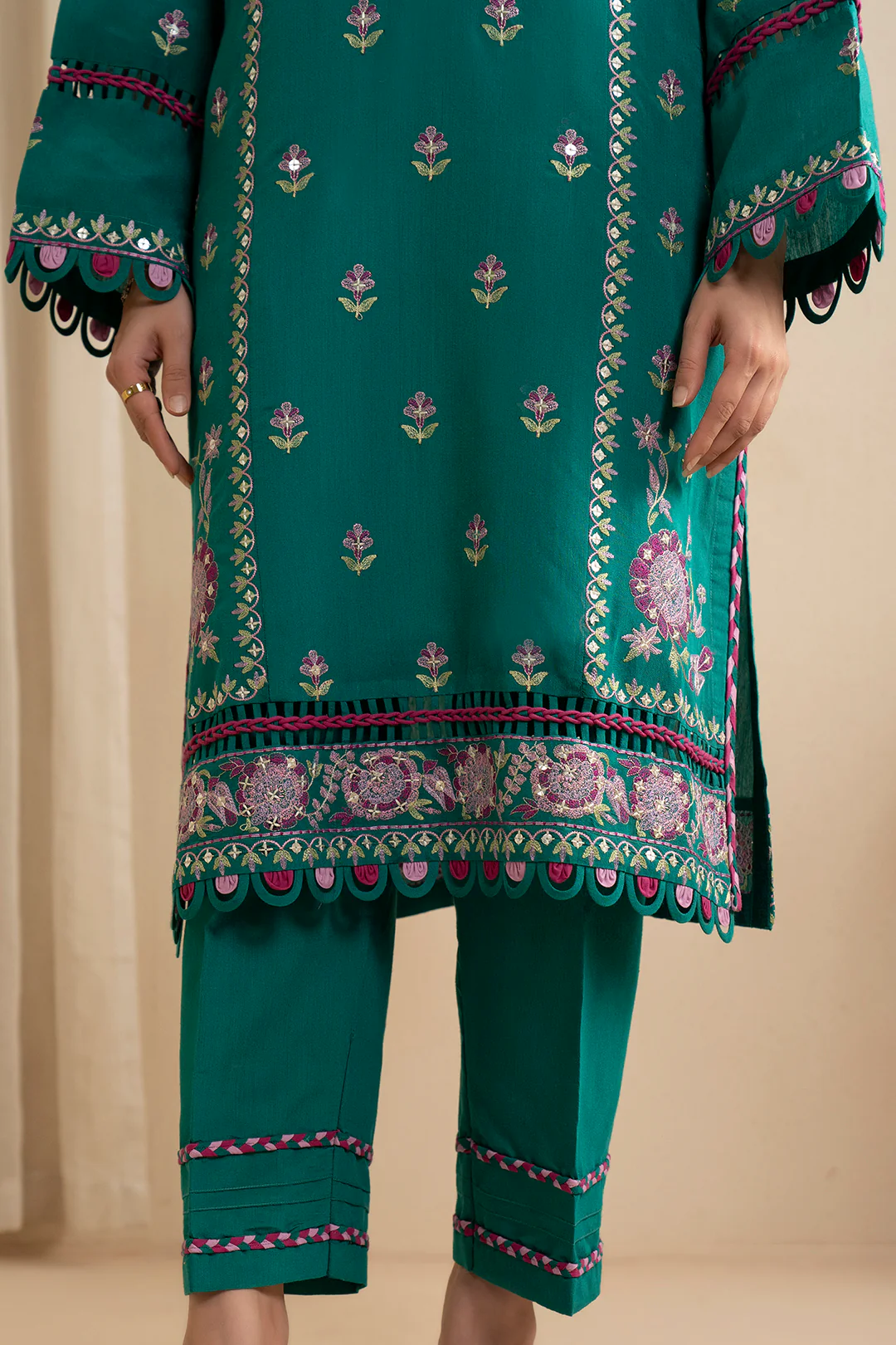 Embroidered Shirt Shalwar Dupatta - 0363 - Image 6