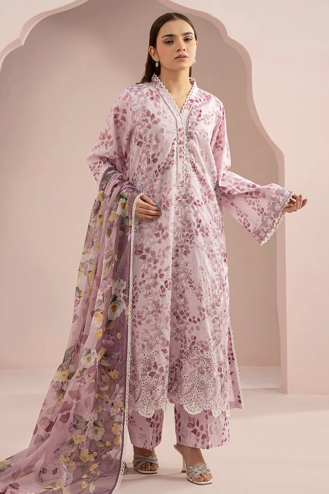 Embroidered Shirt Shalwar Dupatta - 0365 - Image 3
