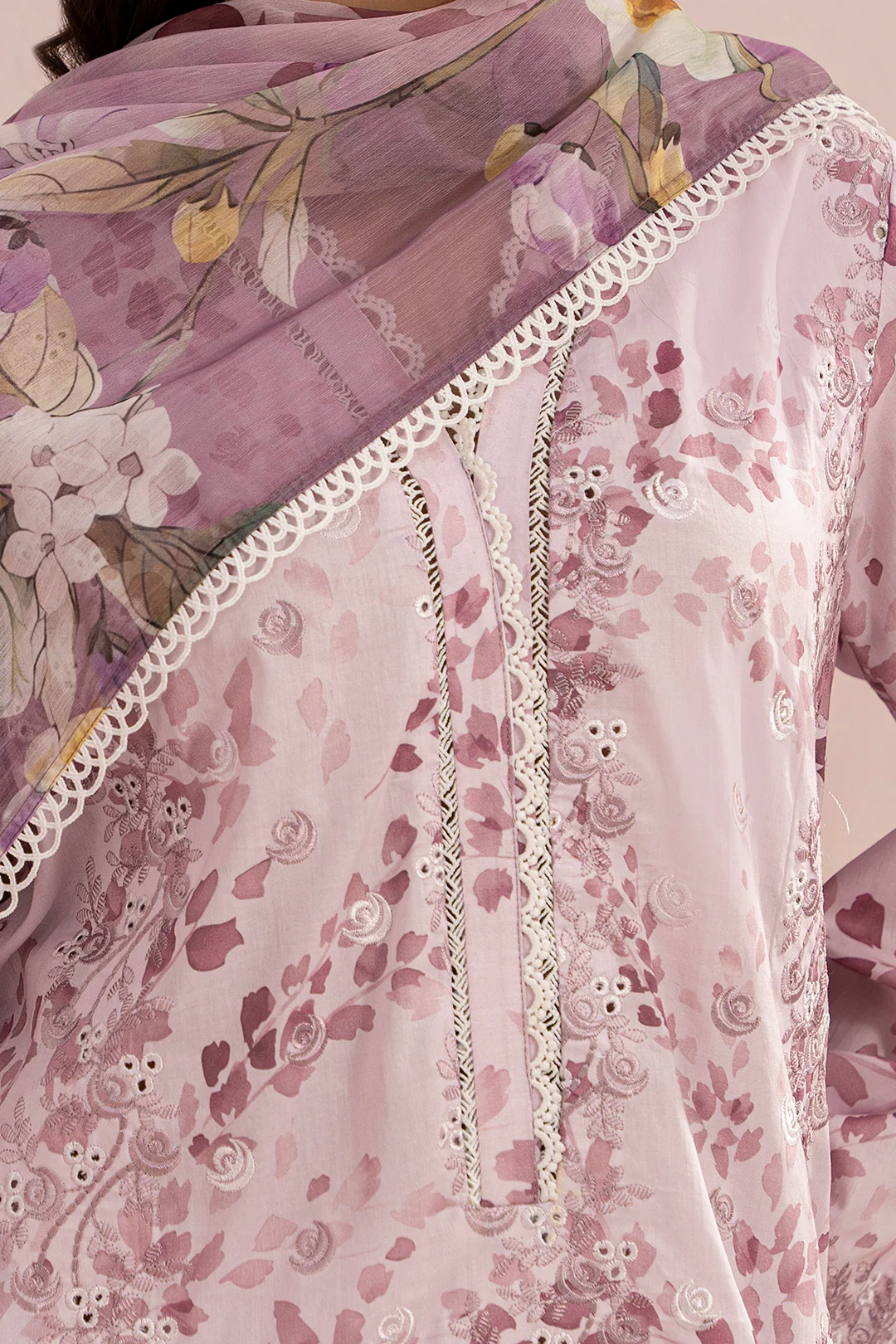 Embroidered Shirt Shalwar Dupatta - 0365 - Image 4