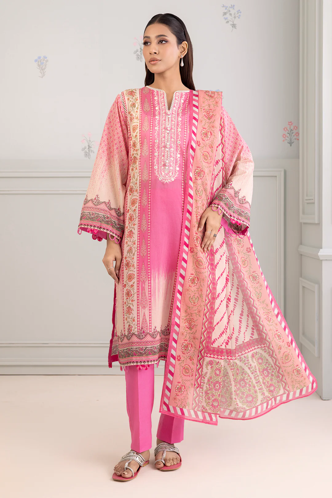 Embroidered Shirt Shalwar Dupatta - 0399