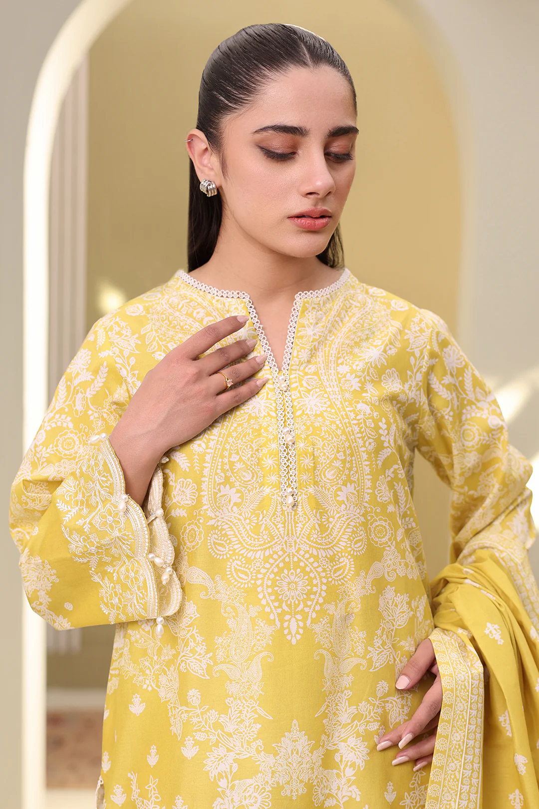 Embroidered Shirt Shalwar Dupatta - 0400 - Image 5