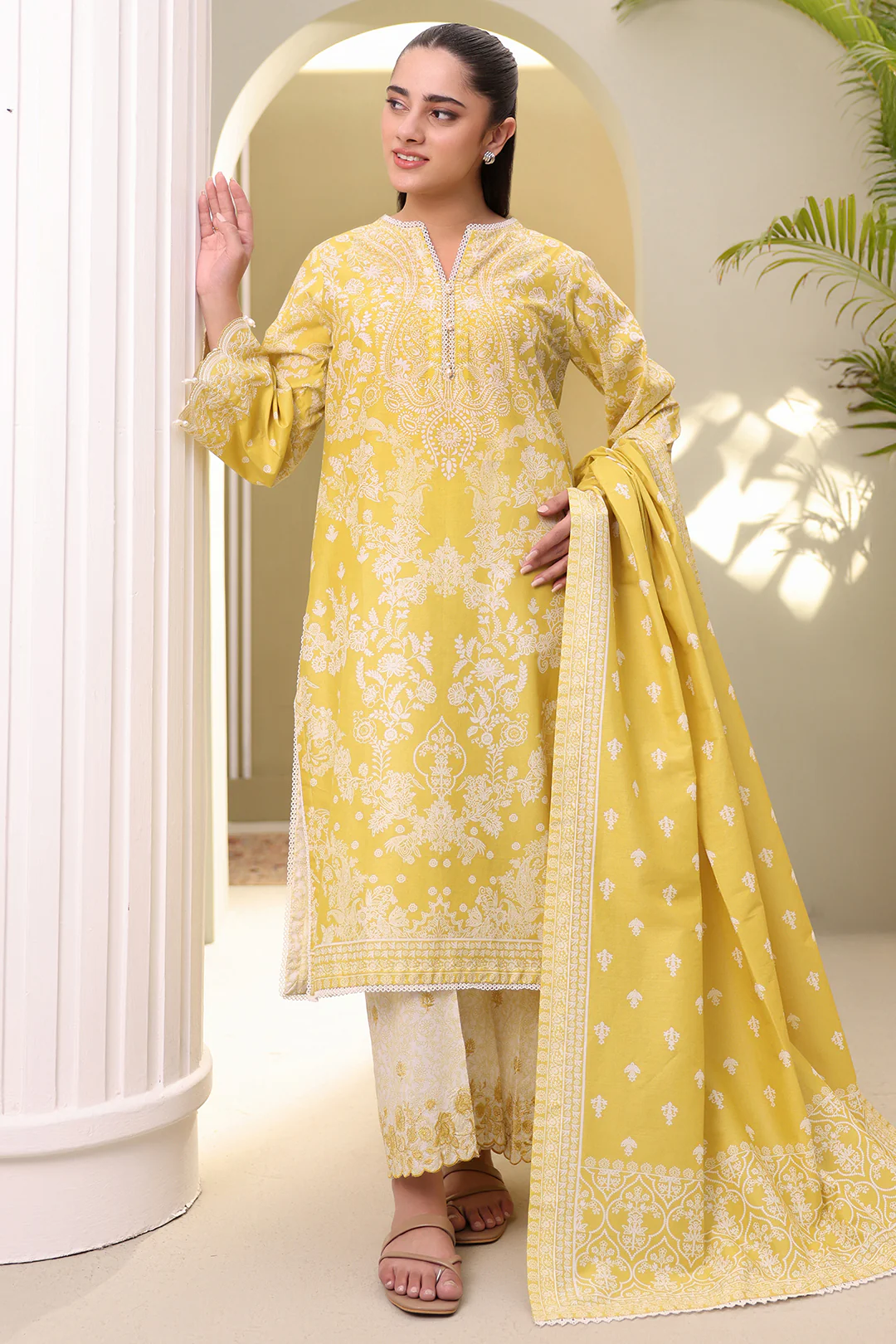 Embroidered Shirt Shalwar Dupatta - 0400 - Image 6