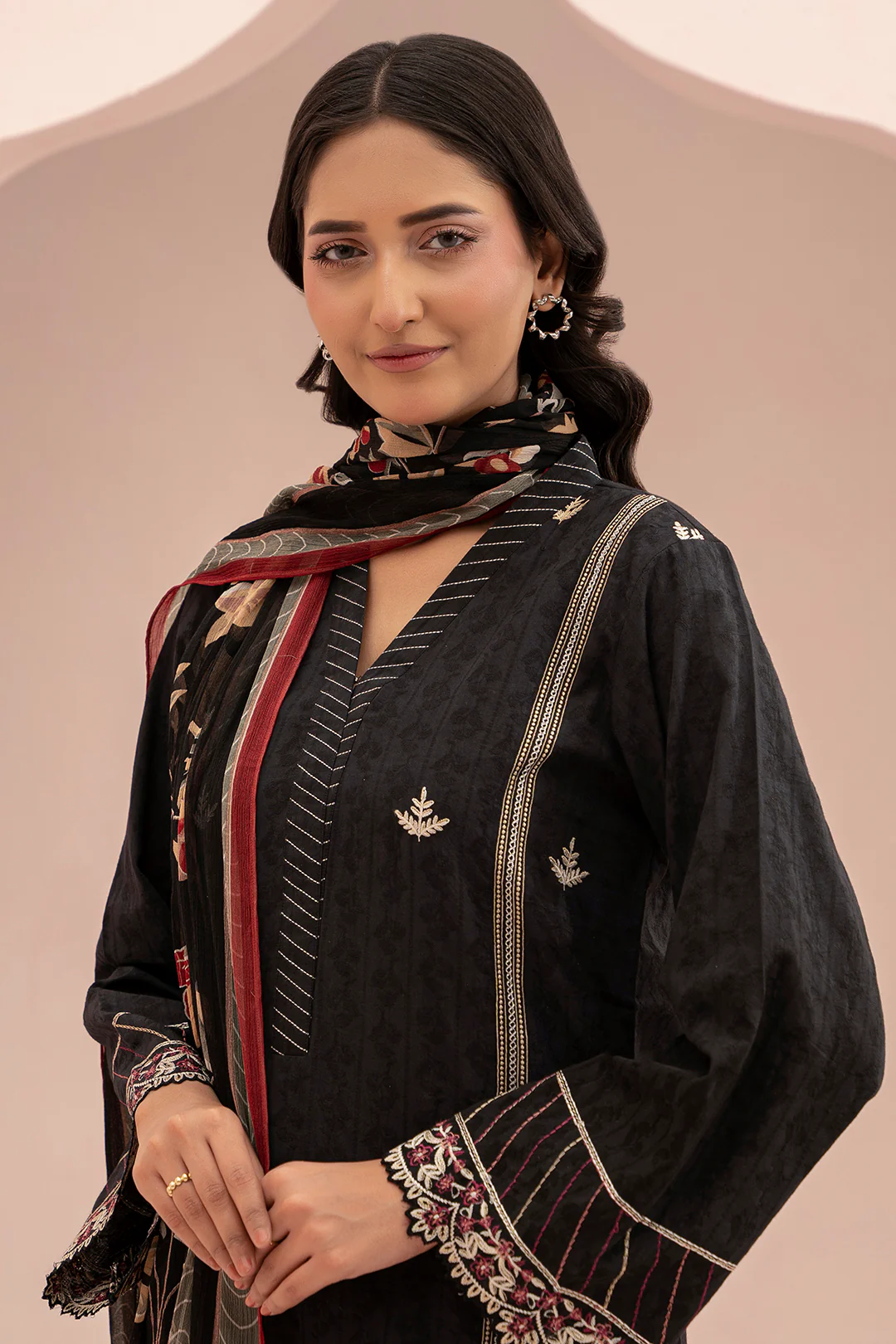 Embroidered Shirt Shalwar Dupatta - 0402 - Image 3