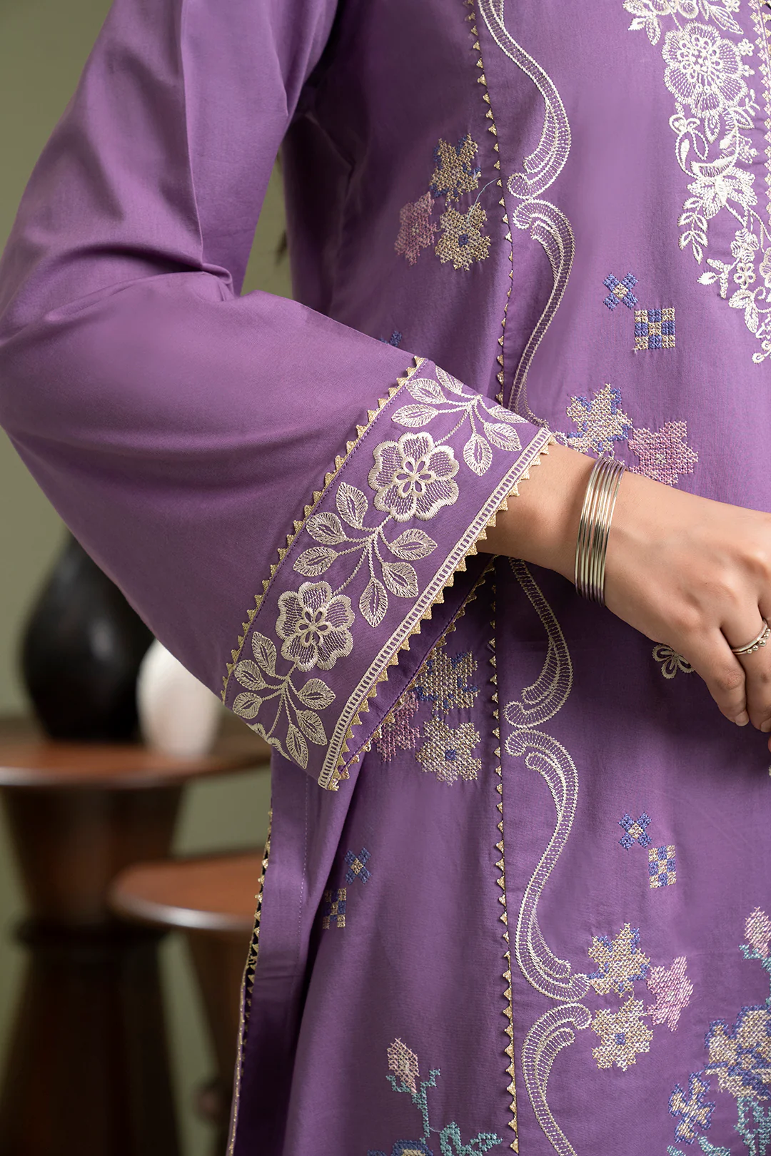 Embroidered Shirt Shalwar Dupatta - 0404 - Image 8