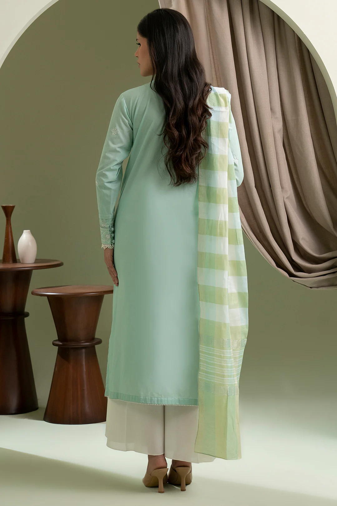Embroidered Shirt Shalwar Dupatta - 0405 - Image 8