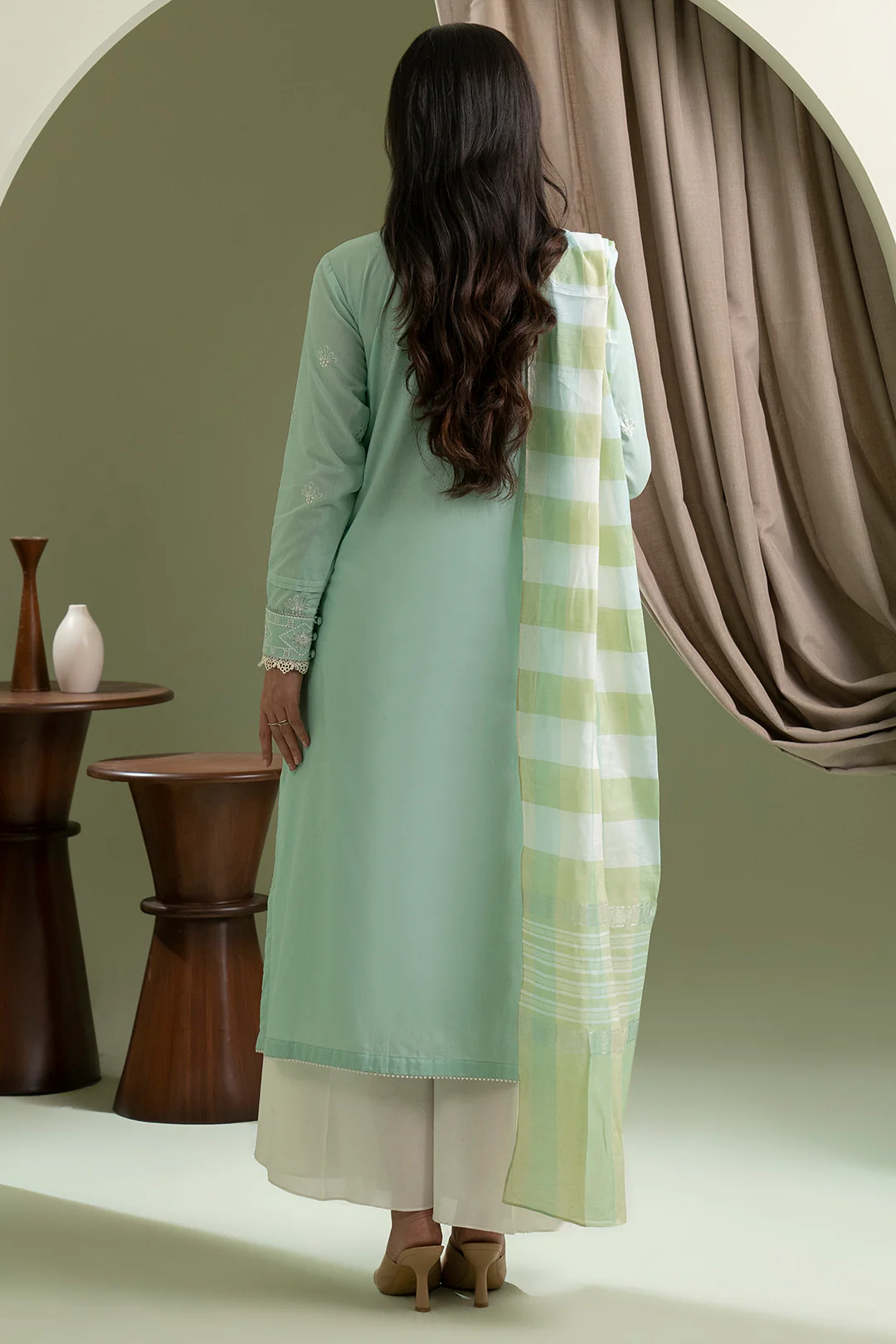 Embroidered Shirt Shalwar Dupatta - 0405 - Image 9