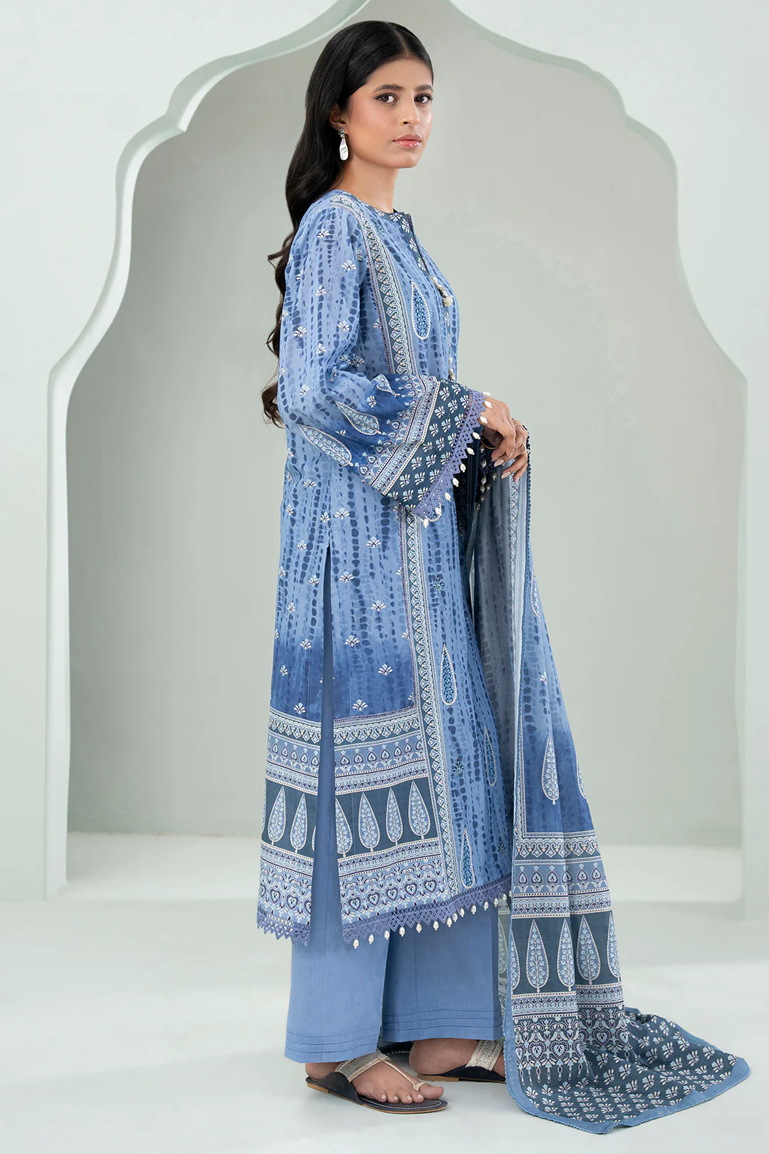 Embroidered Shirt Shalwar Dupatta - 0456 - Image 5
