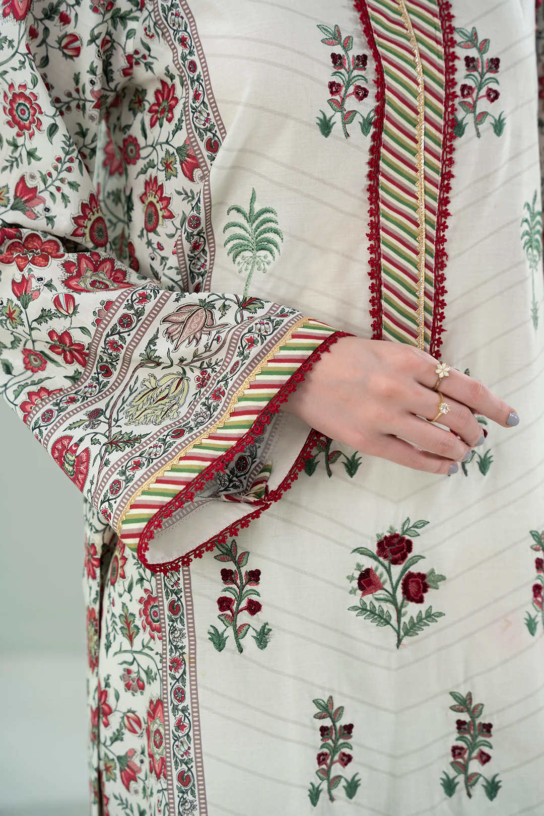 Embroidered Shirt Shalwar Dupatta - 0458 - Image 3