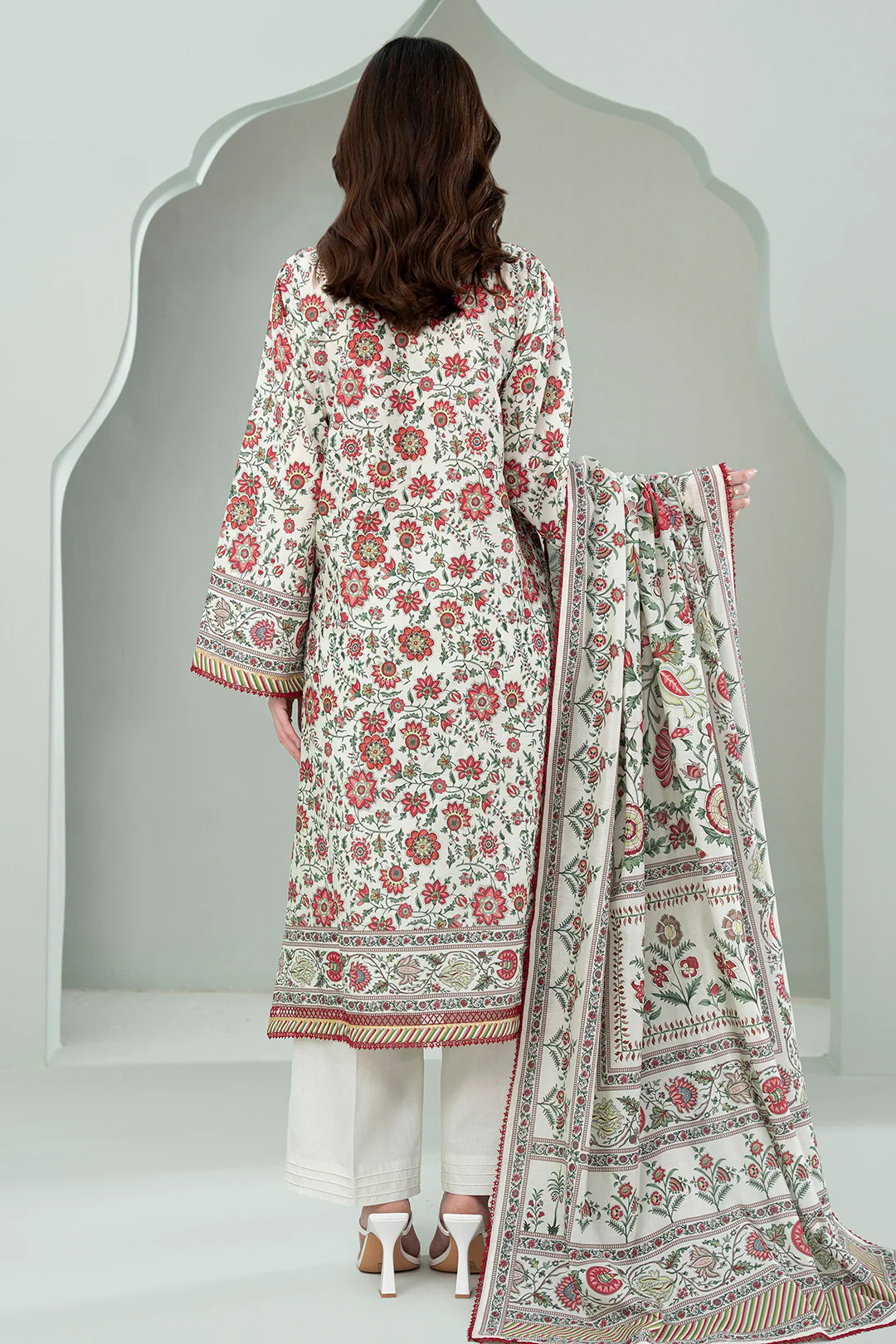 Embroidered Shirt Shalwar Dupatta - 0458 - Image 5