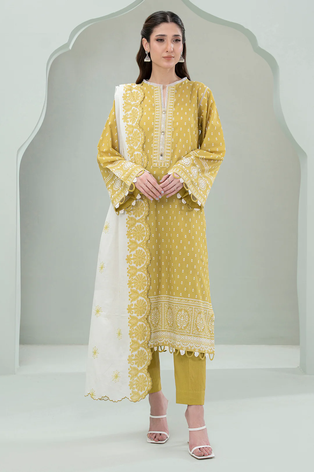 Embroidered Shirt Shalwar Dupatta - 0459