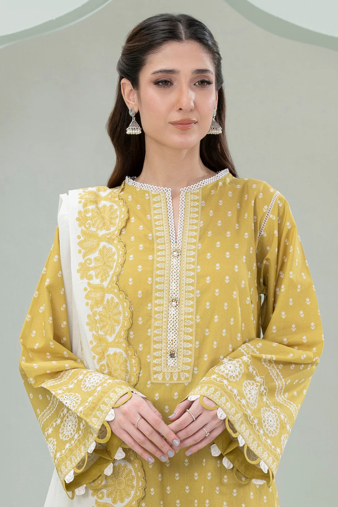 Embroidered Shirt Shalwar Dupatta - 0459 - Image 2