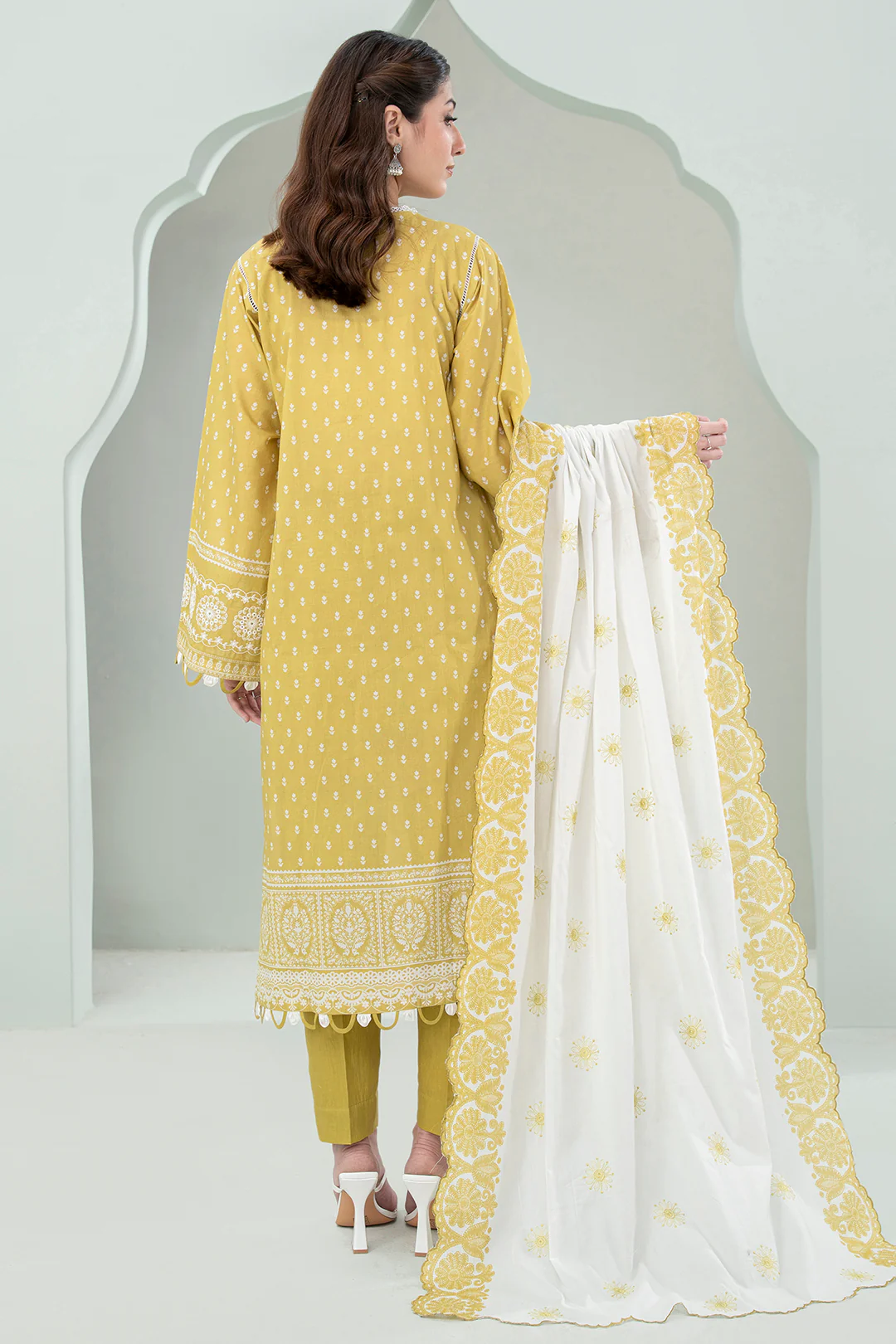 Embroidered Shirt Shalwar Dupatta - 0459 - Image 6