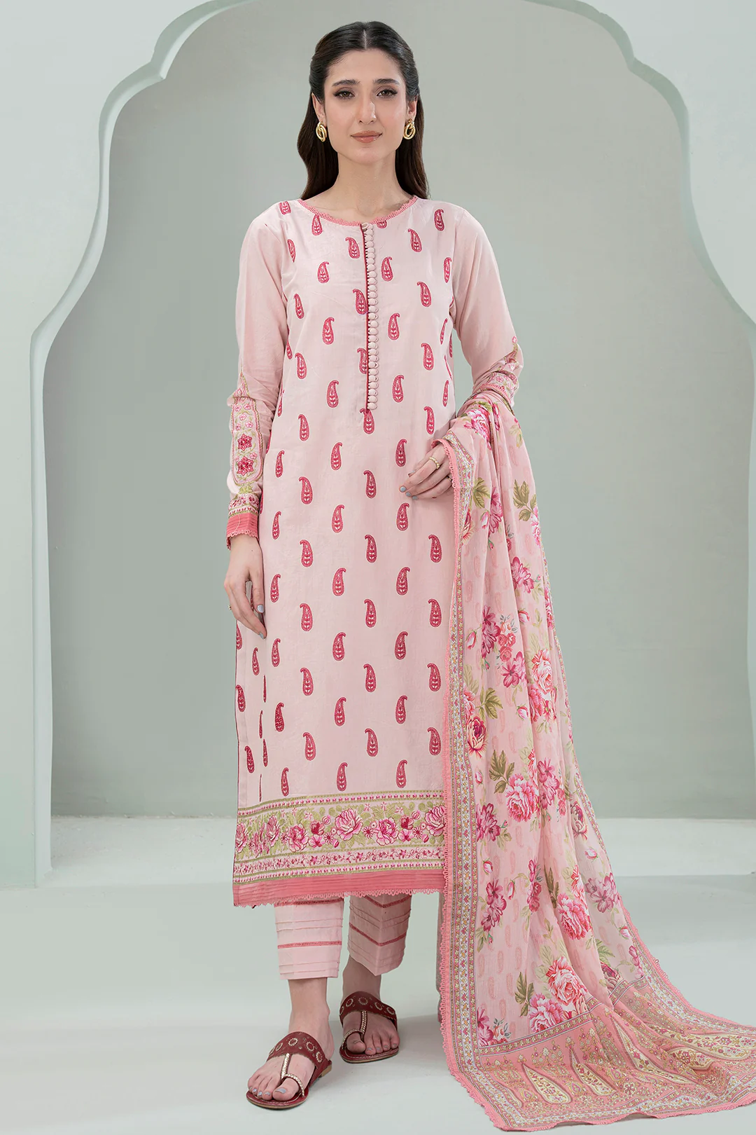 Embroidered Shirt Shalwar Dupatta - 0462