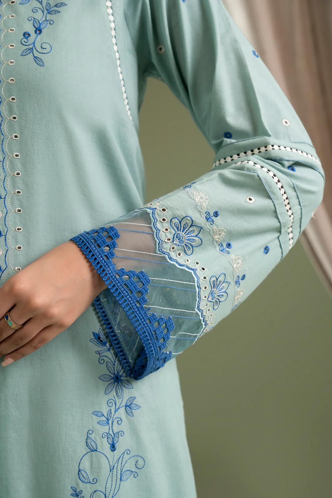 Embroidered Shirt Shalwar Dupatta - 0463 - Image 8