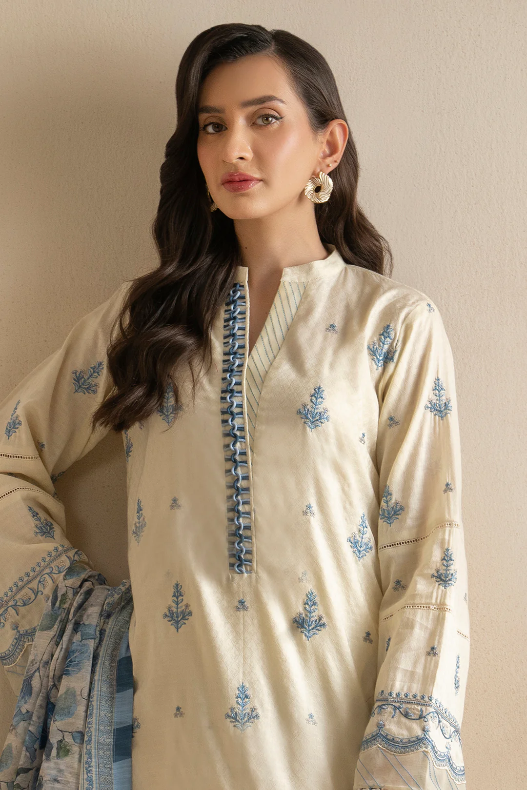 Embroidered Shirt Shalwar Dupatta - 0465 - Image 2
