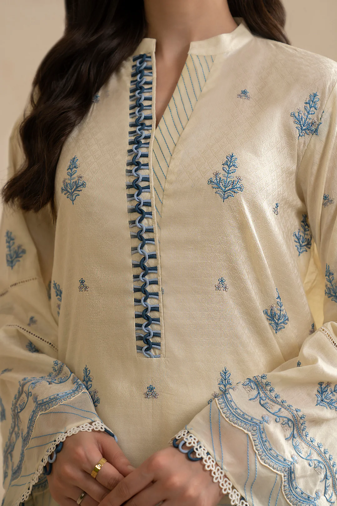 Embroidered Shirt Shalwar Dupatta - 0465 - Image 5